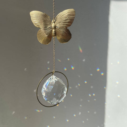 Attrape-soleil papillon en cristal pour fenêtre