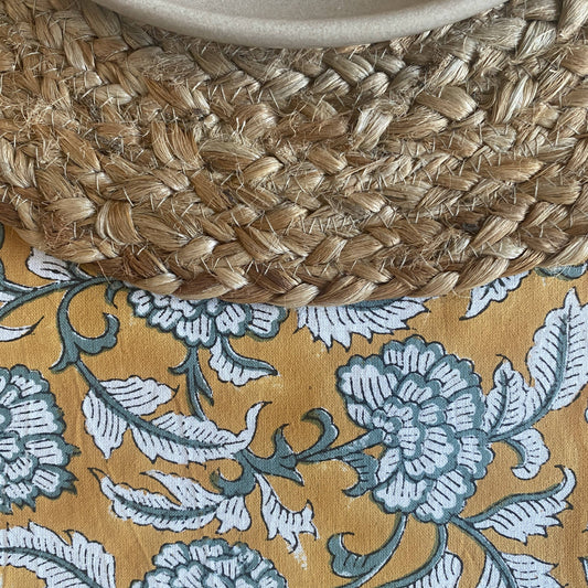Maxi nappe blockprint Jardin ensoleillée
