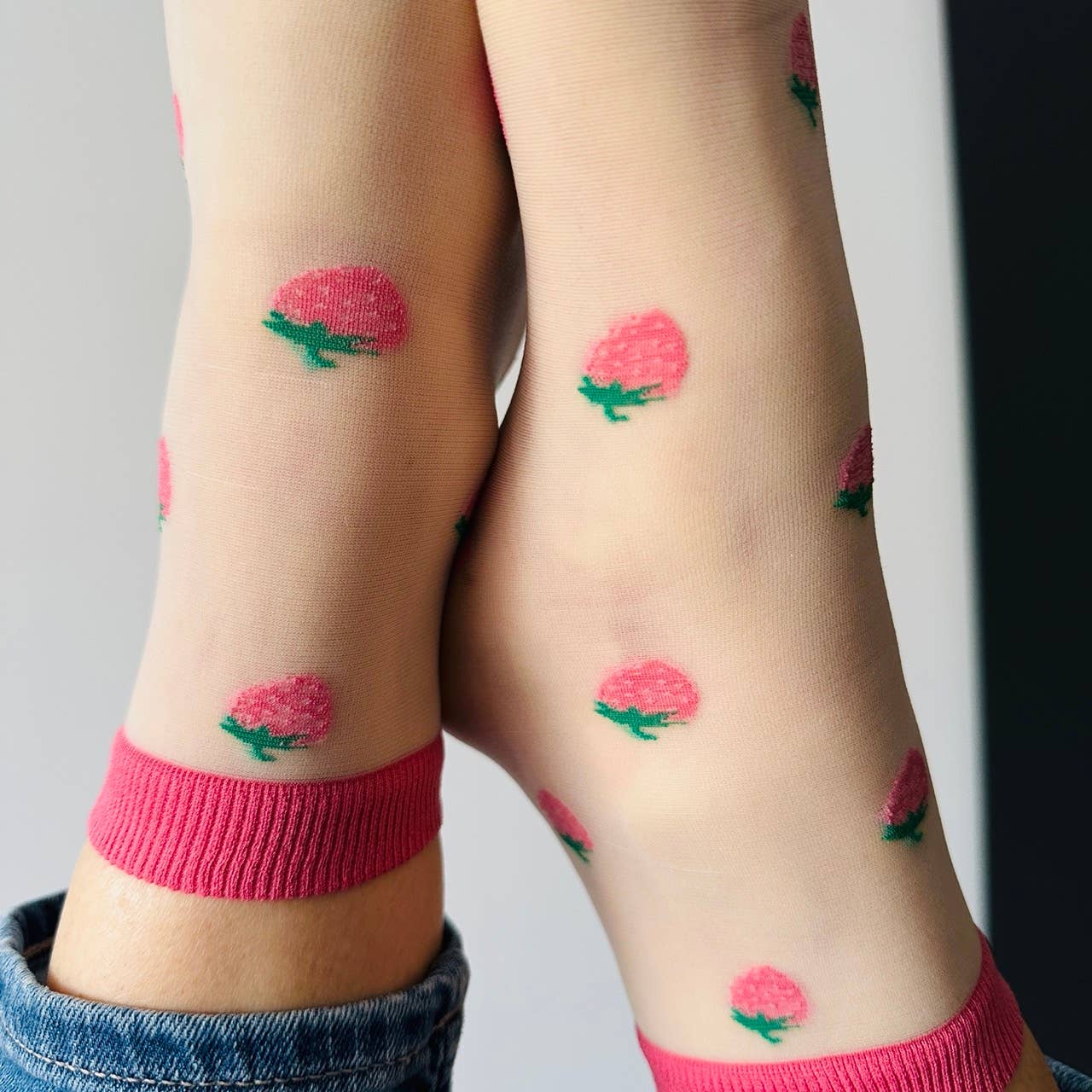 Clémence - Chaussettes fantaisie femme rose FRAMBOISES