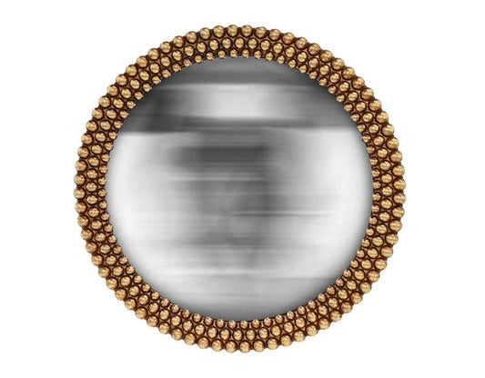 Miroir perles convexe dore gm