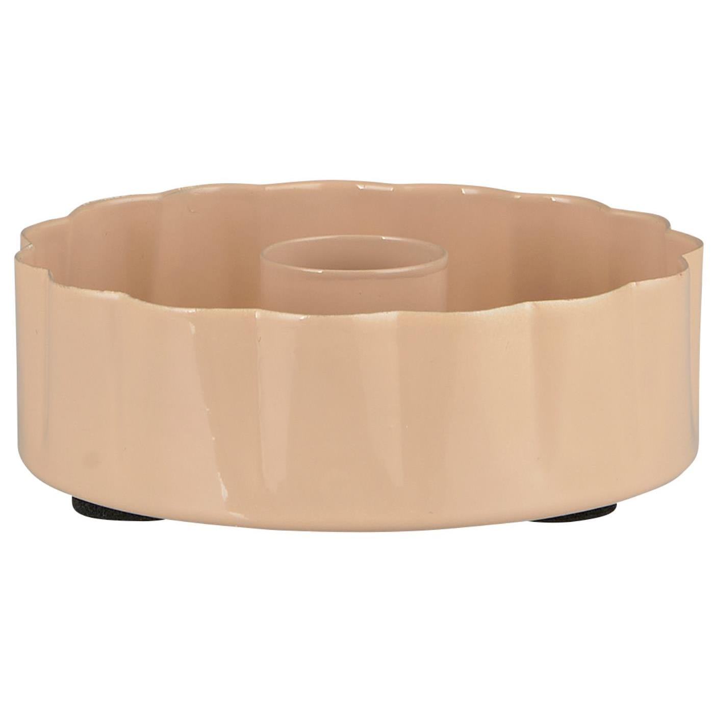Bougeoir bord ondulé rose pale