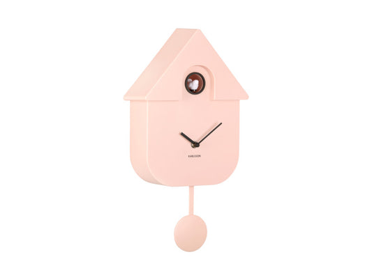 Horloge murale coucou moderne rose