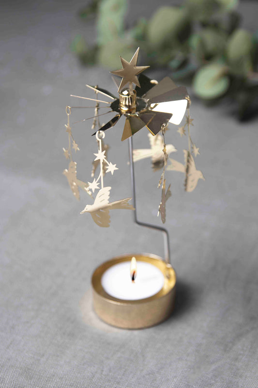 Manège à bougies oiseaux etoiles