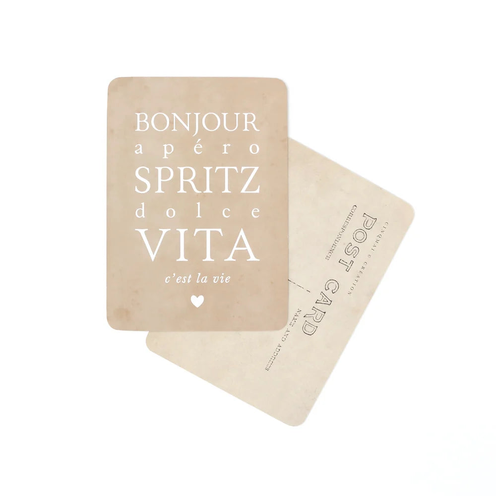Carte Postale BONJOUR APÉRO SPRITZ DOLCE VITA