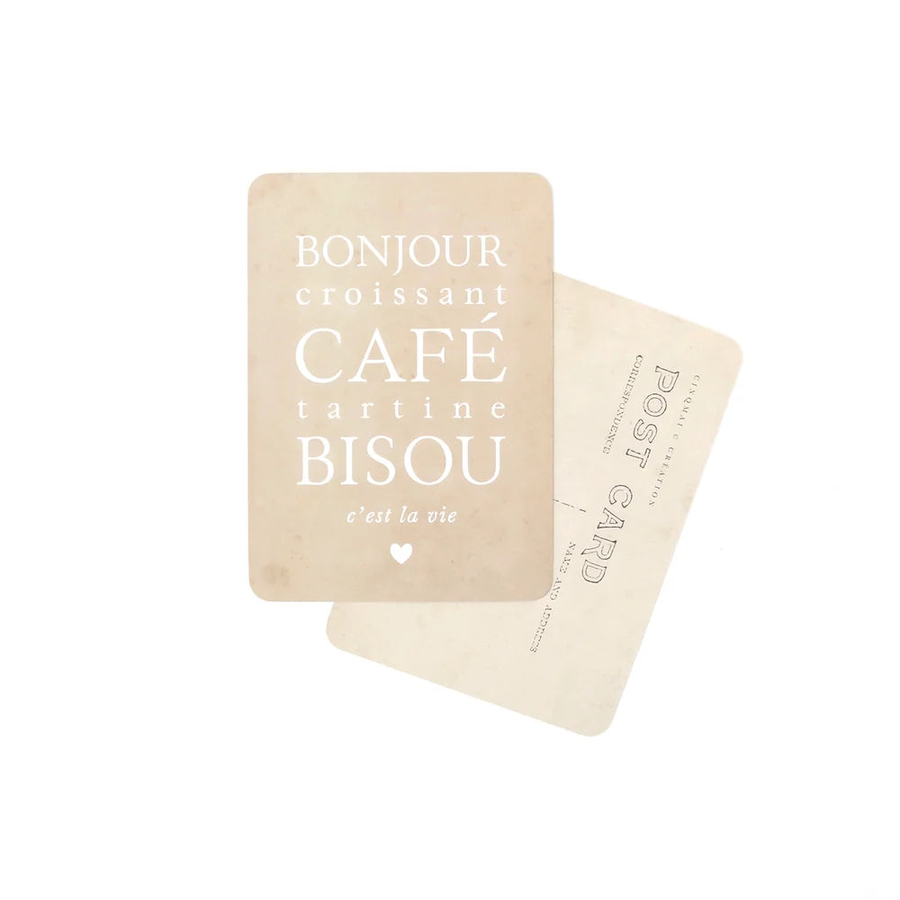 Carte Postale BONJOUR CROISSANT CAFÉ...