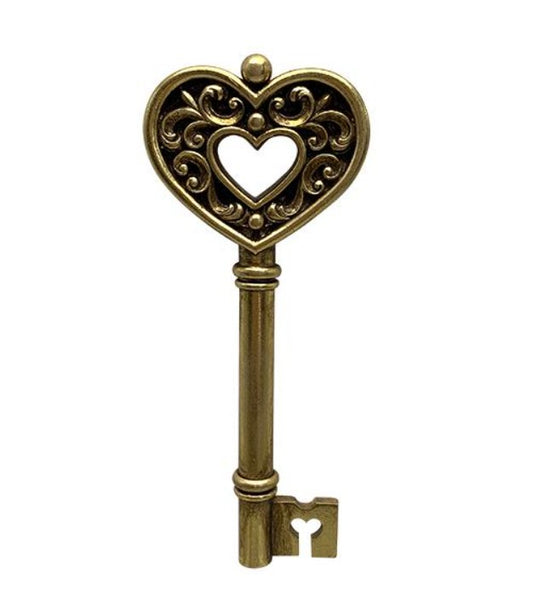 Décoration clé coeur résine