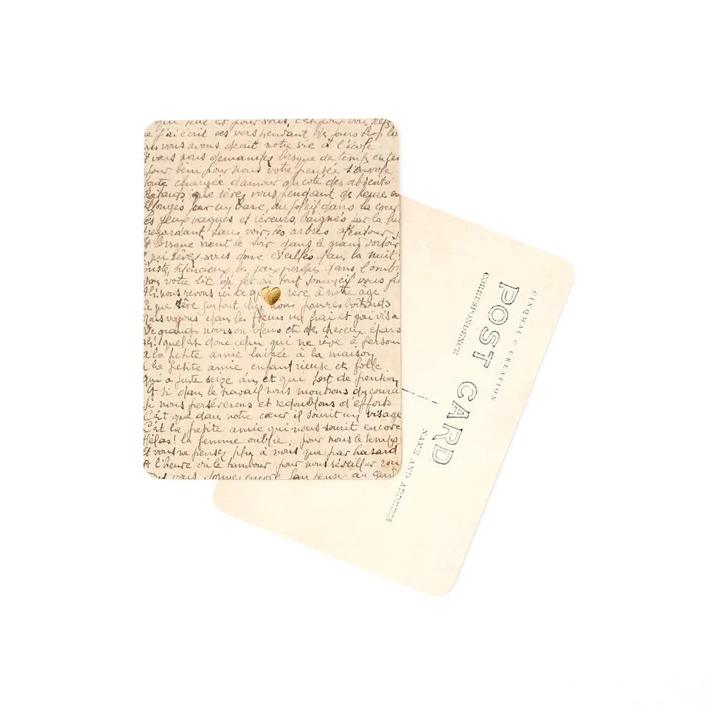 Carte Postale COEUR / DORÉ / OLD LETTER