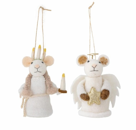 lot de 2 petites souris en feutrine