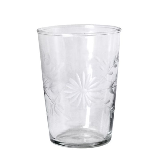 Verre gravé floral