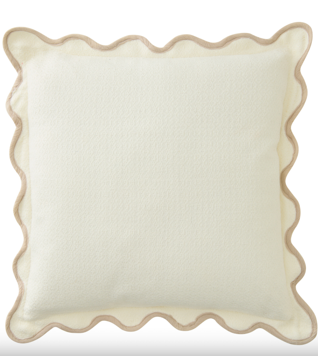 Coussin Dentelé Coton Blanc