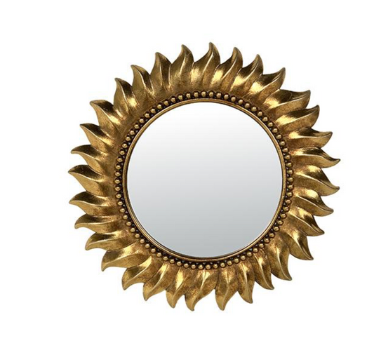 Miroir soleil doré