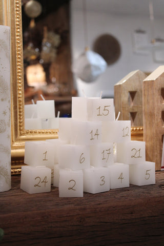 Calendrier de l’avent bougies cube