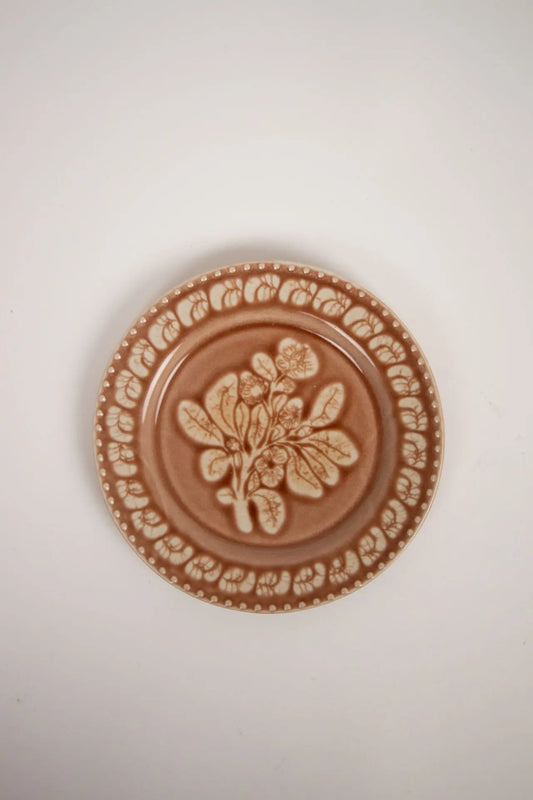 Assiette rose rouille