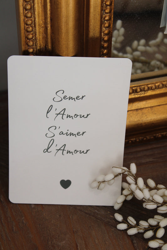 Carte bisou semer l'amour