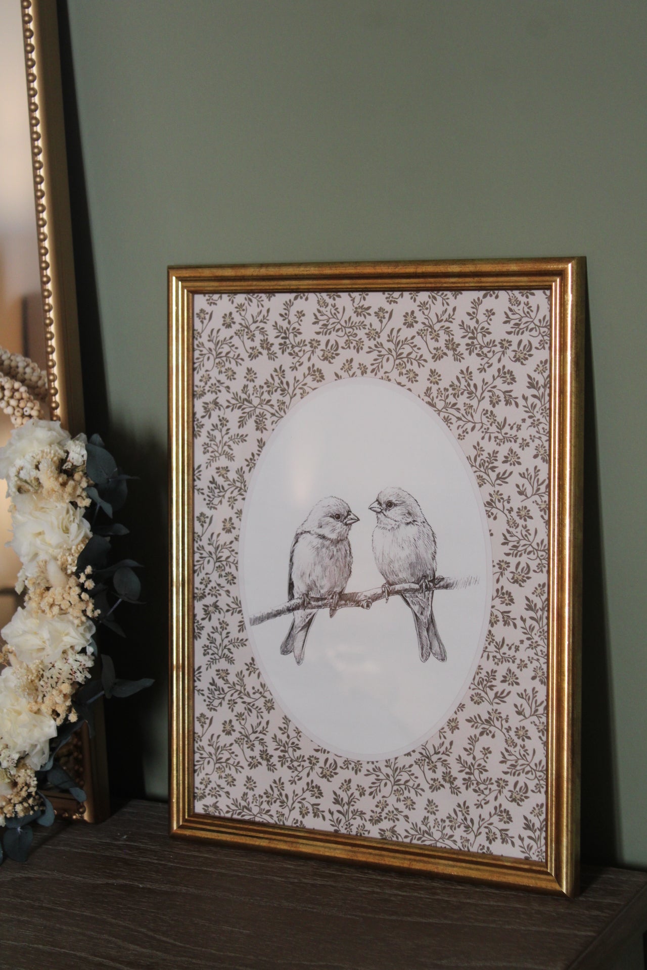 Cadre couple oiseaux