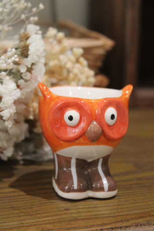 Coquetier hibou camel