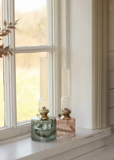 Lampe à pétrole Elvira rose cendré petite