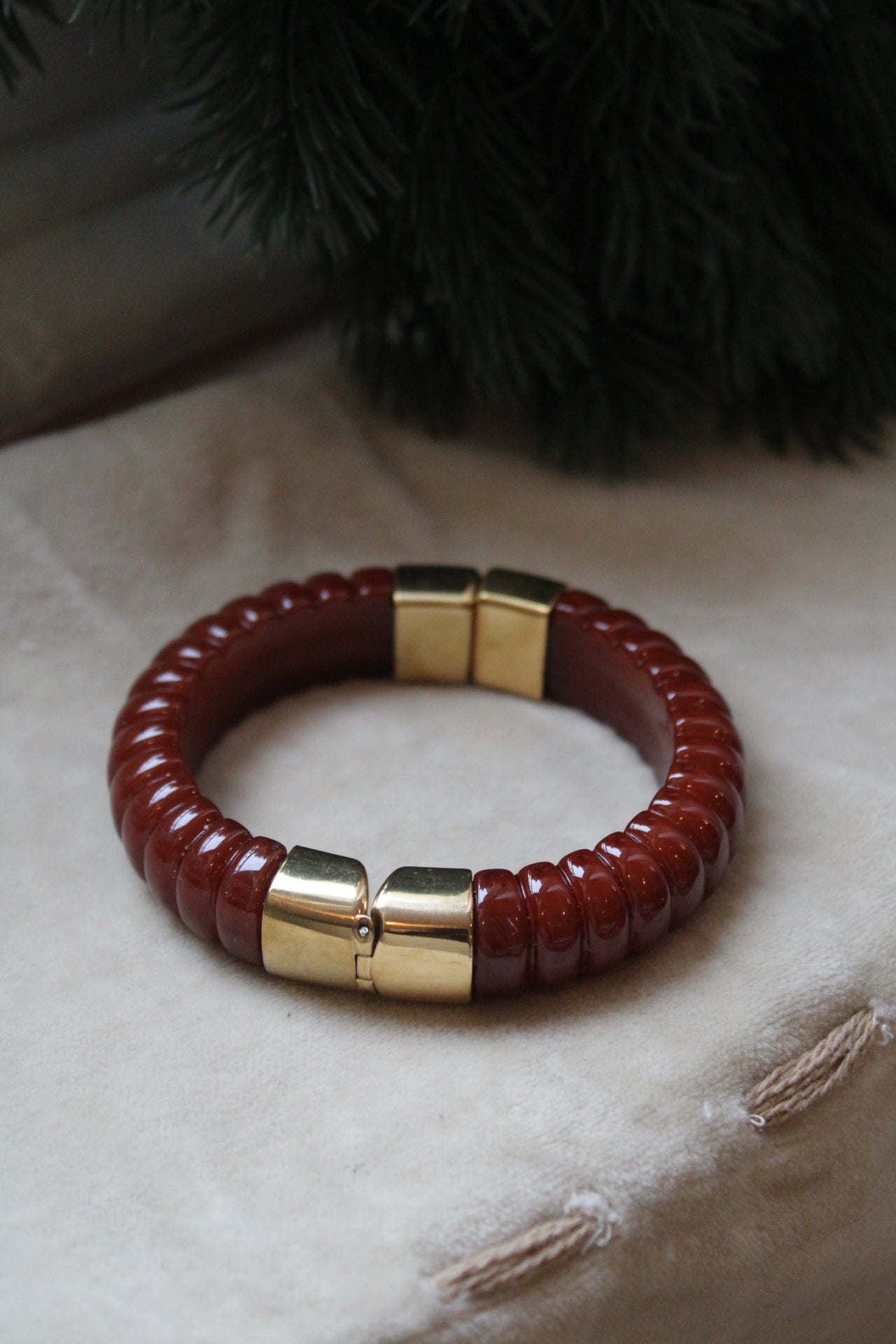 Jonc resine et doré MARRON