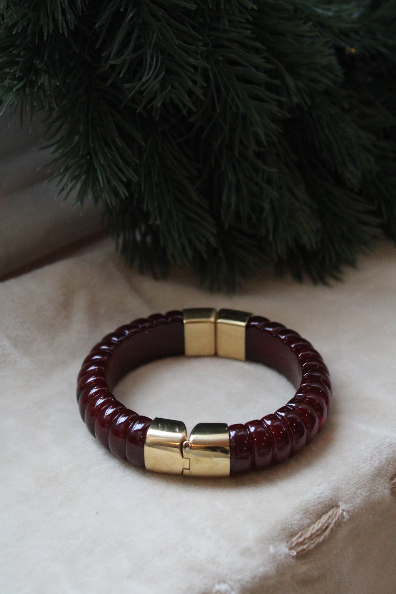 Jonc resine et doré MARRON