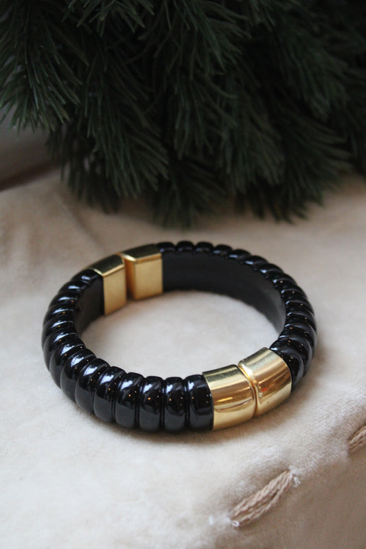 Jonc resine et doré NOIR