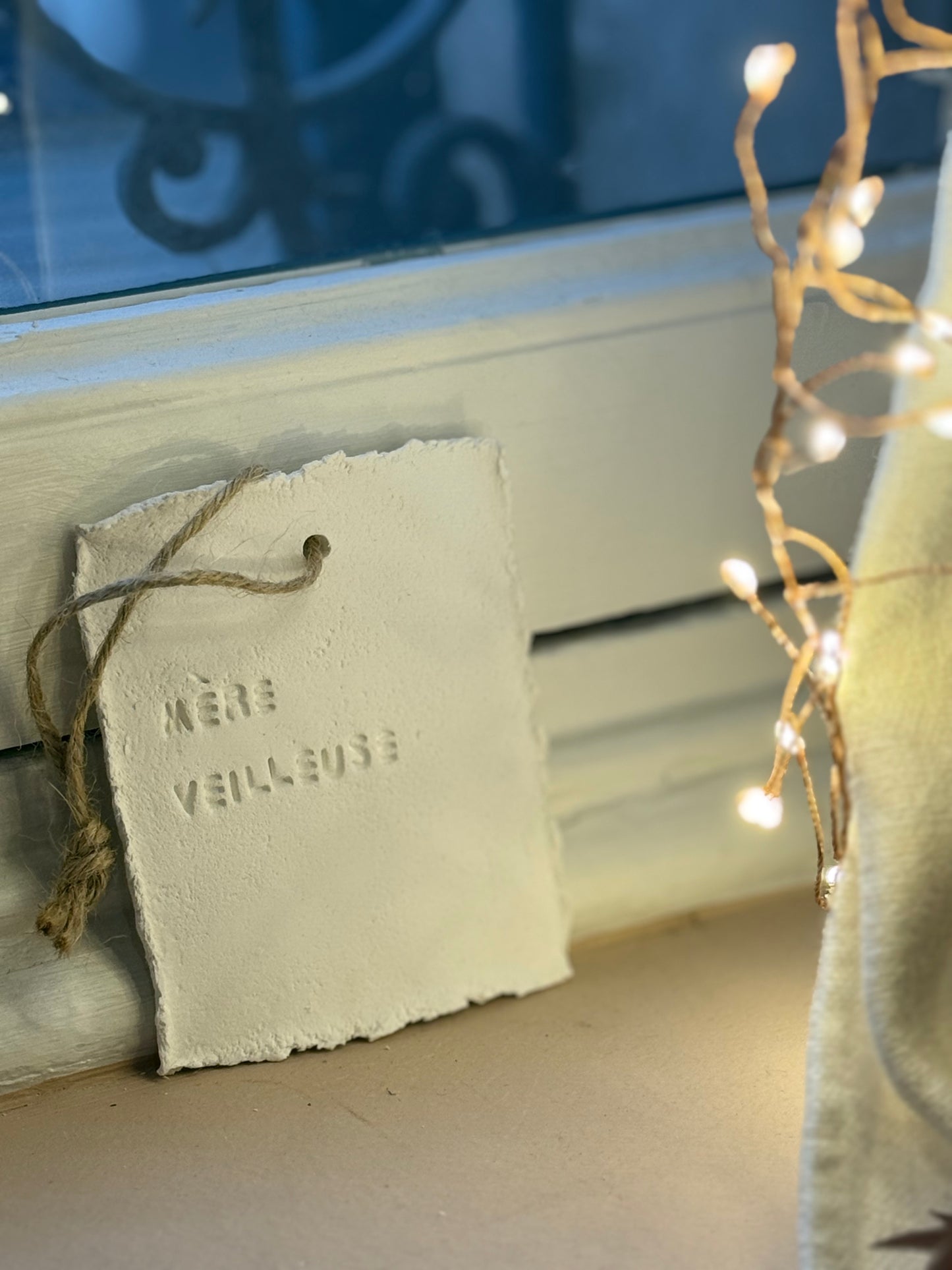 Plaque message argile "mère veilleuse"