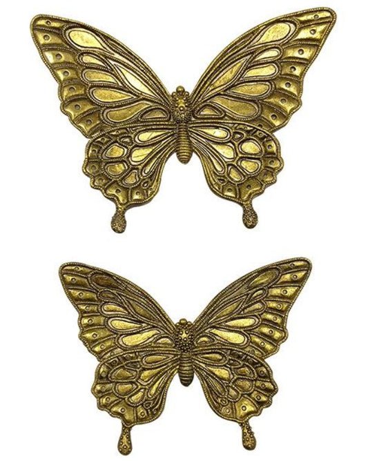 Lot 2 papillons dore