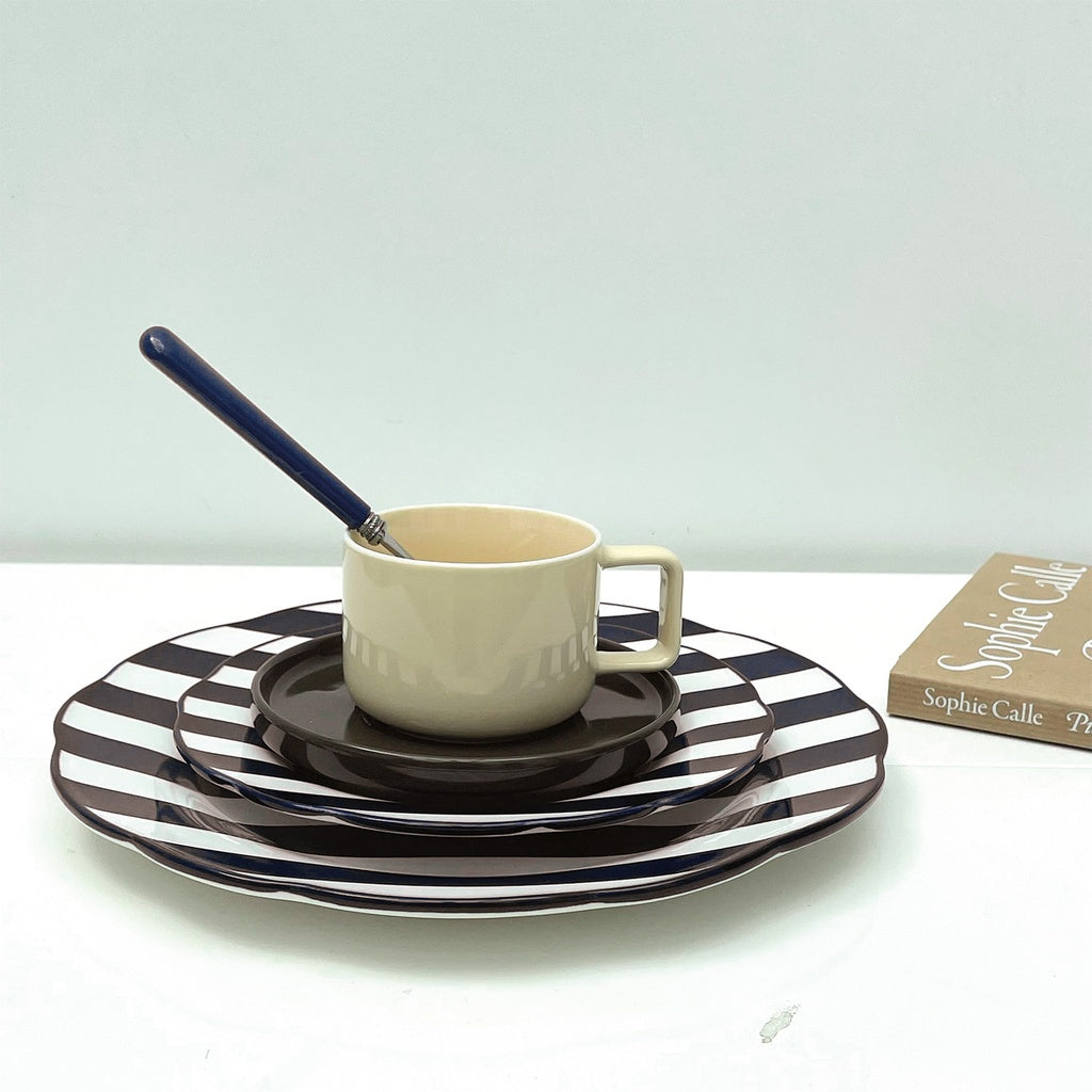 Set de 4 assiettes plate trattoria brun