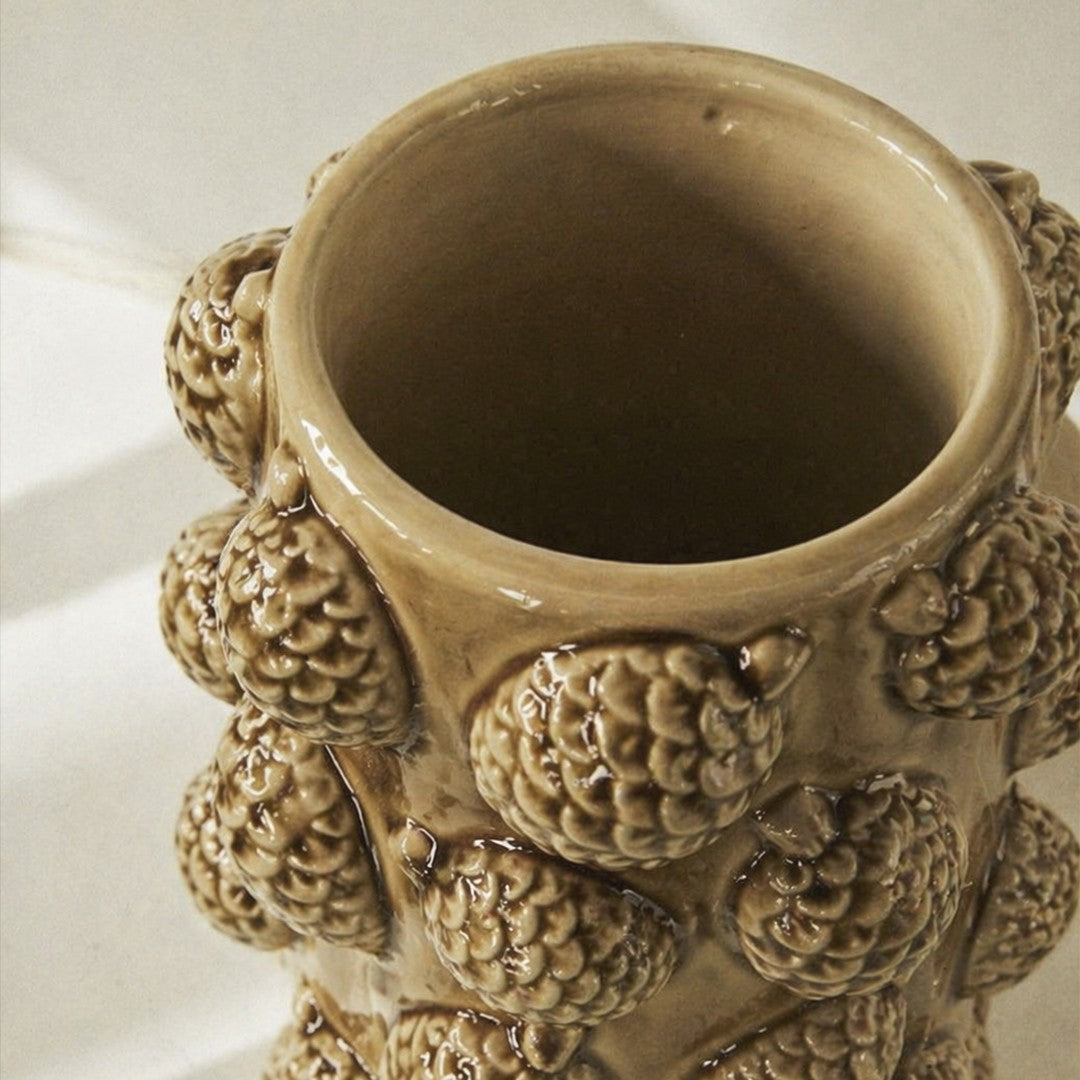 Vase pomme de pin taupe
