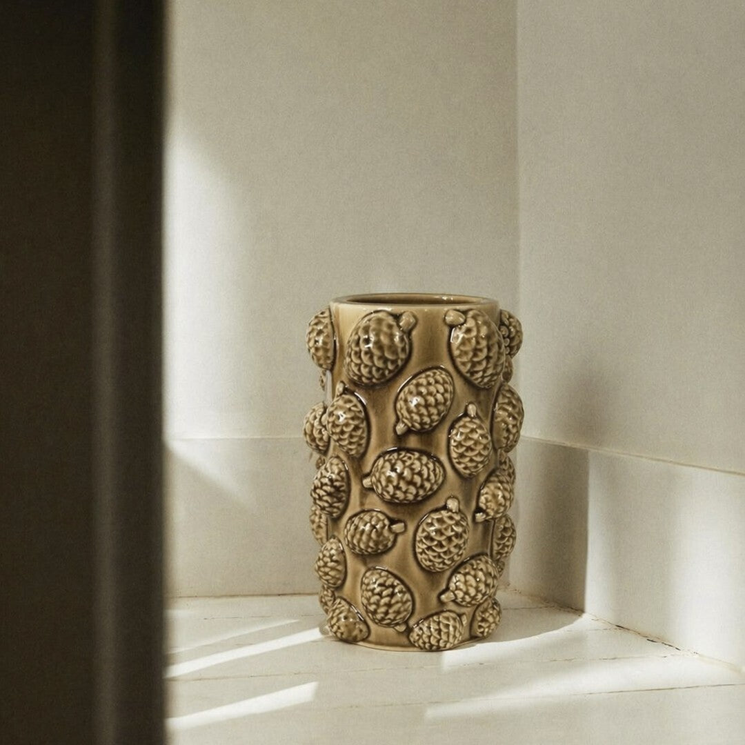 Vase pomme de pin taupe