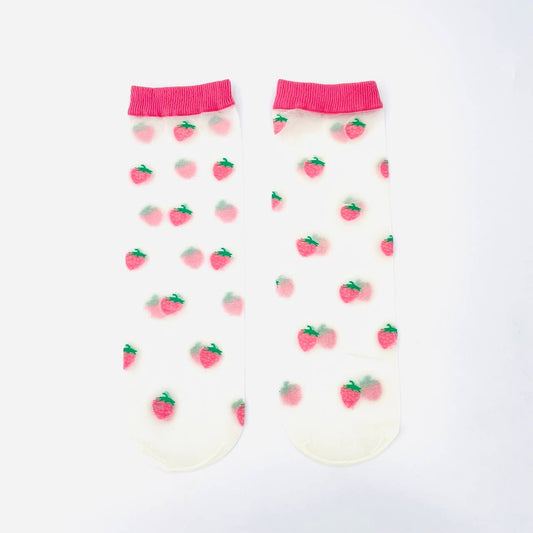 Clémence - Chaussettes fantaisie femme rose FRAMBOISES