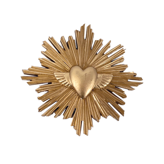 Déco Ex-voto cœur doré ailes
