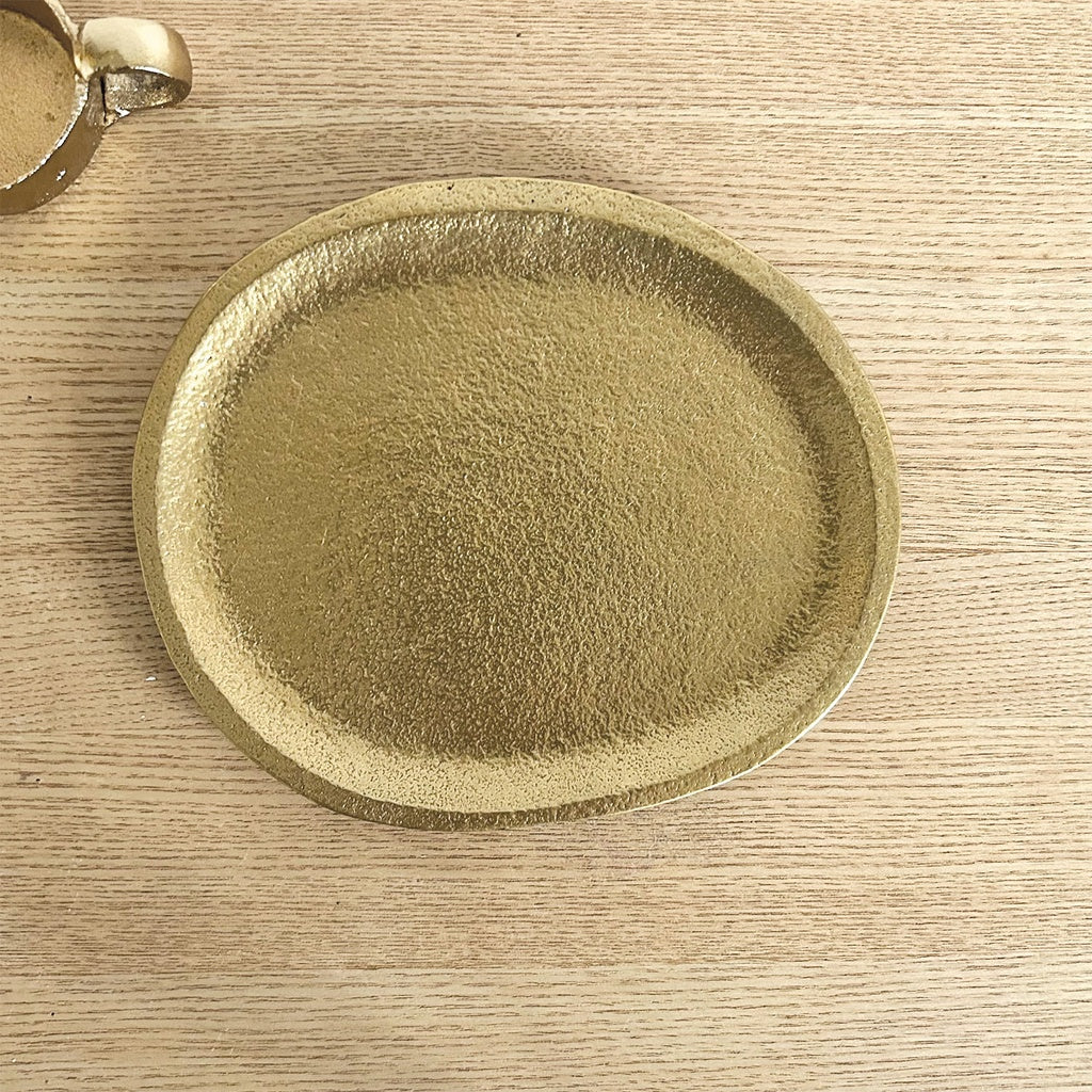 Plateau Alice ovale doré