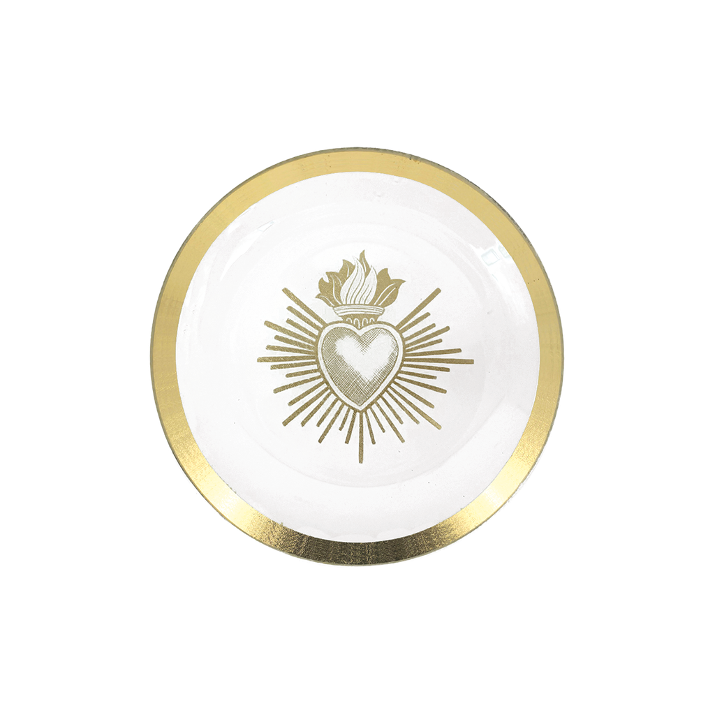 Assiette verre Ex-voto blanc pm