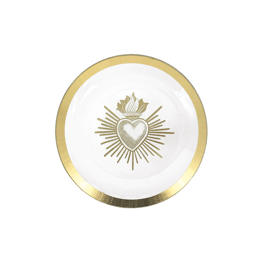 Assiette verre Ex-voto blanc pm