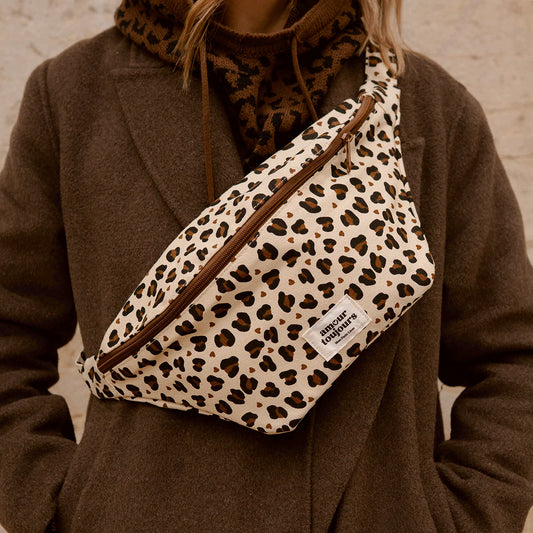 Sac banane adulte coton - Léopard coeur, Amour toujours