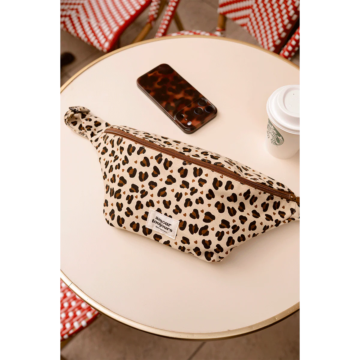 Sac banane adulte coton - Léopard coeur, Amour toujours