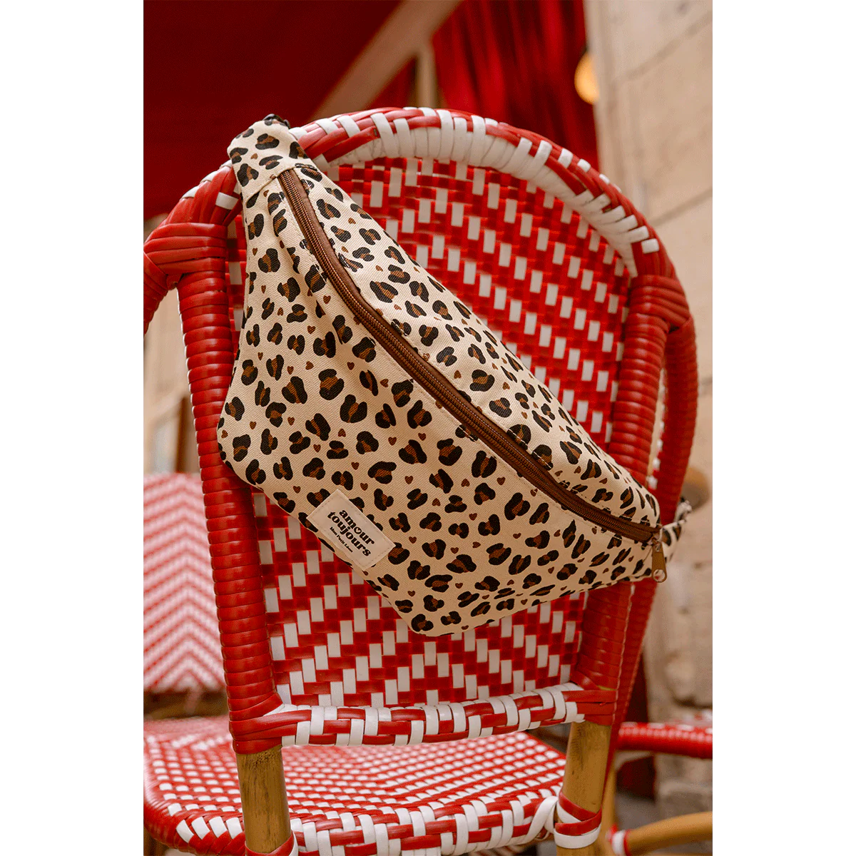 Sac banane adulte coton - Léopard coeur, Amour toujours
