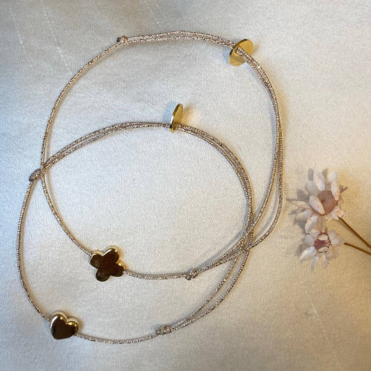 Bracelet coeur ou trefle Agape , plaqué or (BAT80)