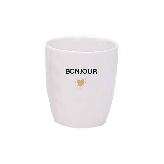Gobelet message bonjour doré