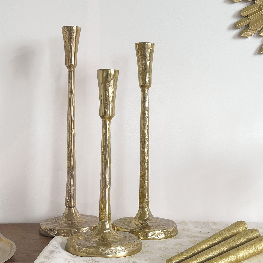 Set de 3 bougeoirs Alice doré