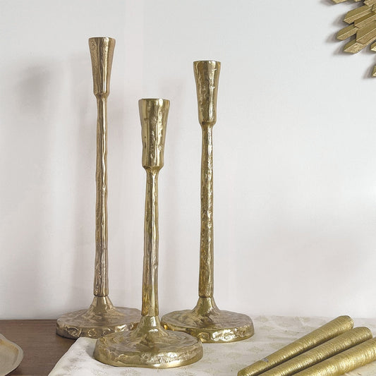 Set de 3 bougeoirs Alice doré