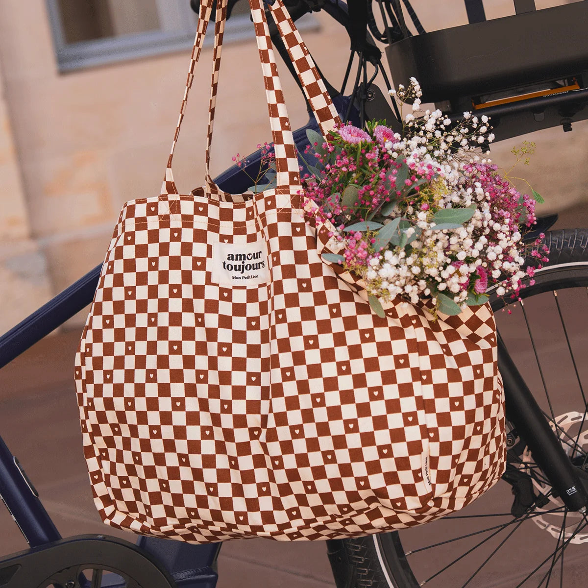 Cabas XXL Damier Coeur