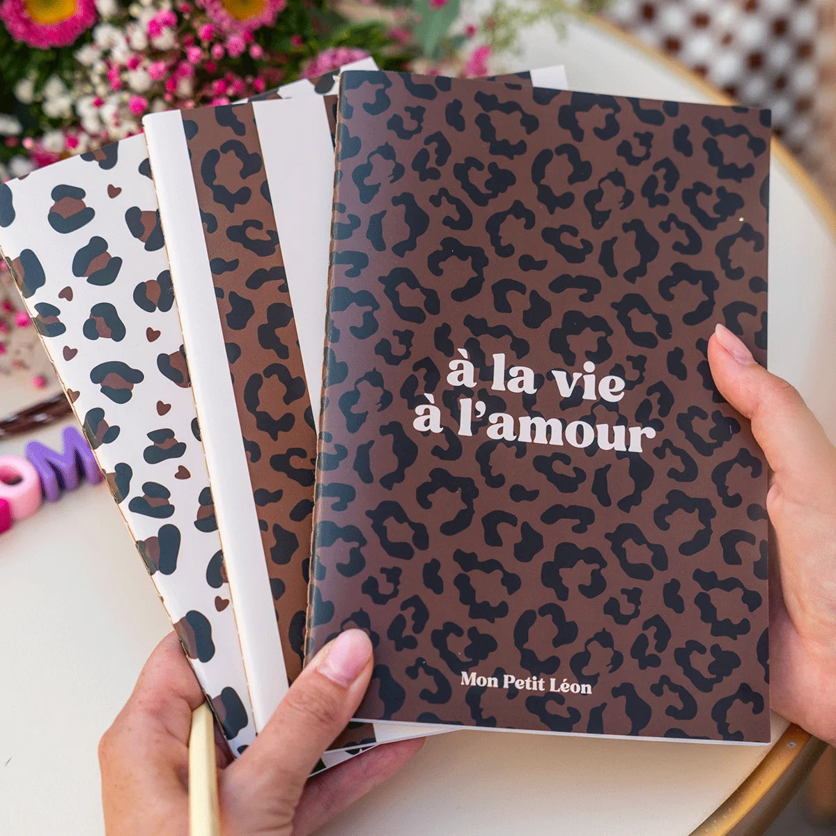 Carnet A5 léopard marron foncé - à la vie à l'amour