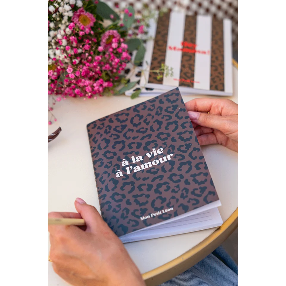 Carnet A5 léopard marron foncé - à la vie à l'amour