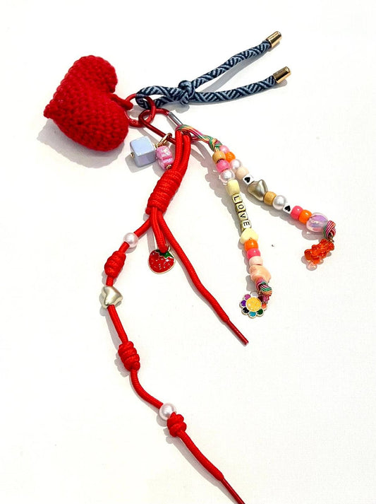 Porte-clés crochet cœur red