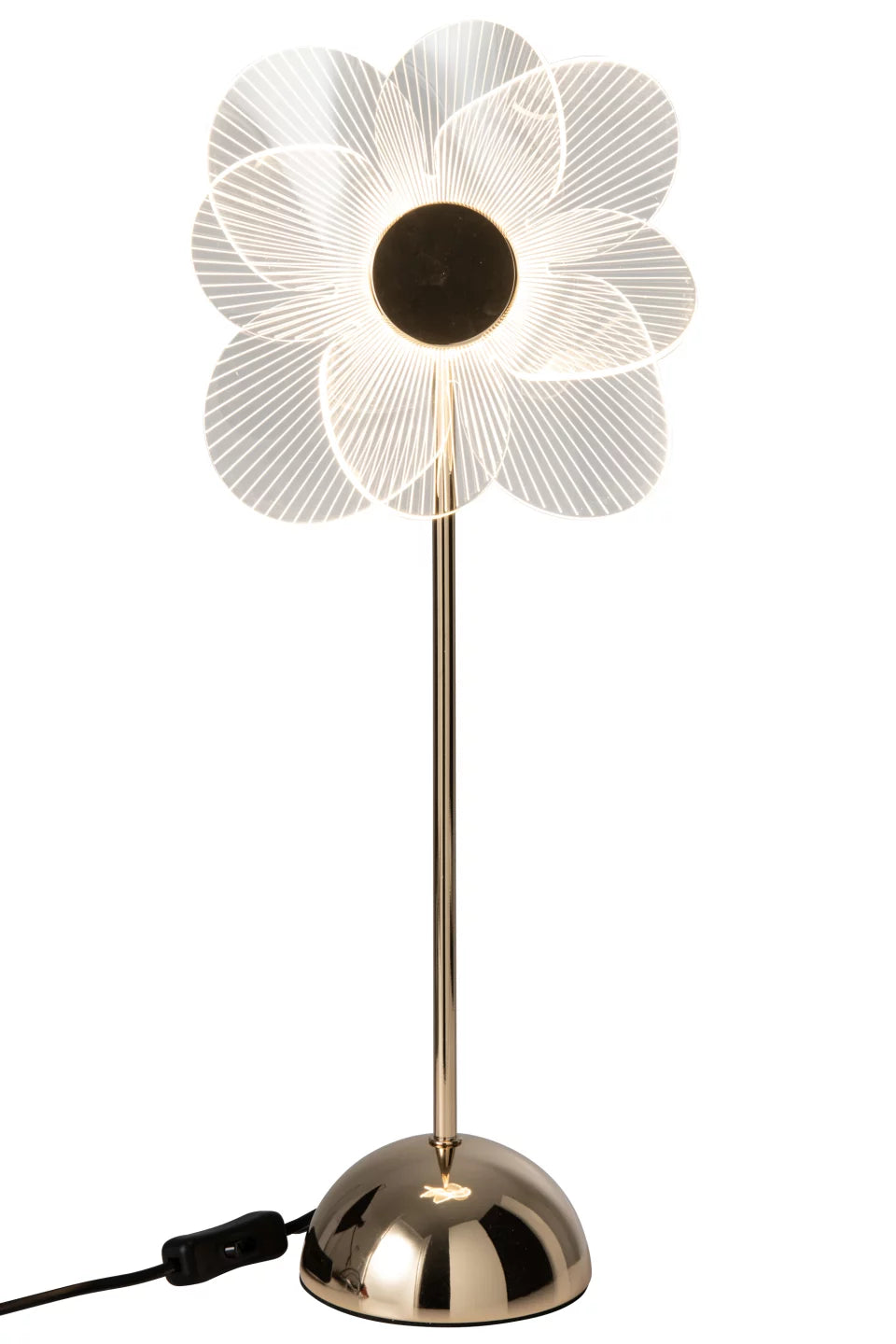 Lampe De Table Fleur Matel Doré M