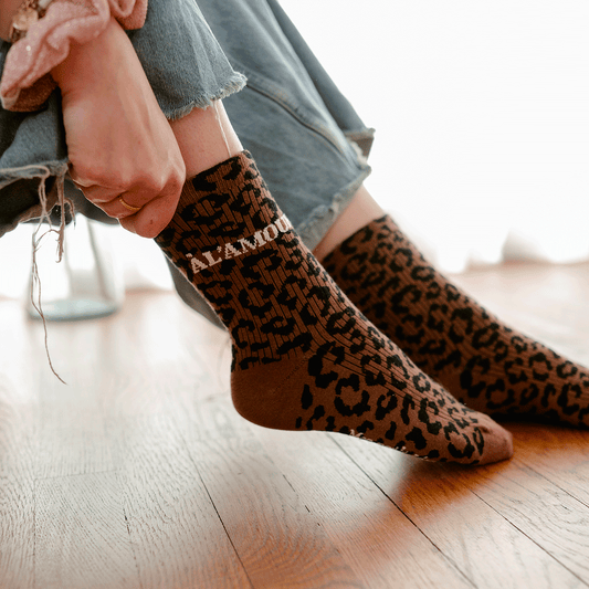 Chaussettes femme léopard - À la vie à l'amour
