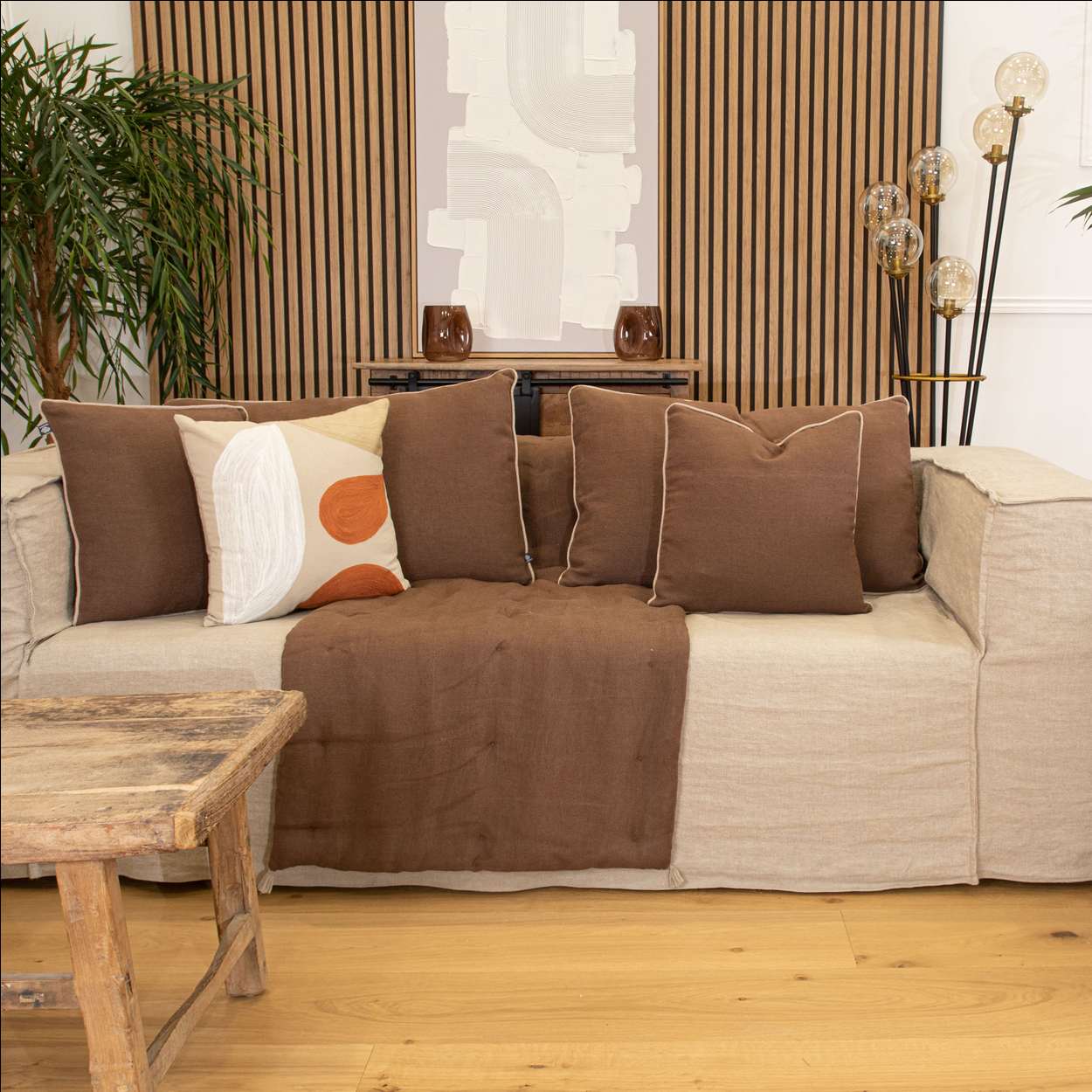 Coussin LINO choco 40x60cm