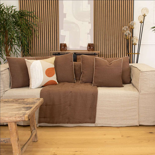 Coussin LINO choco 40x60cm