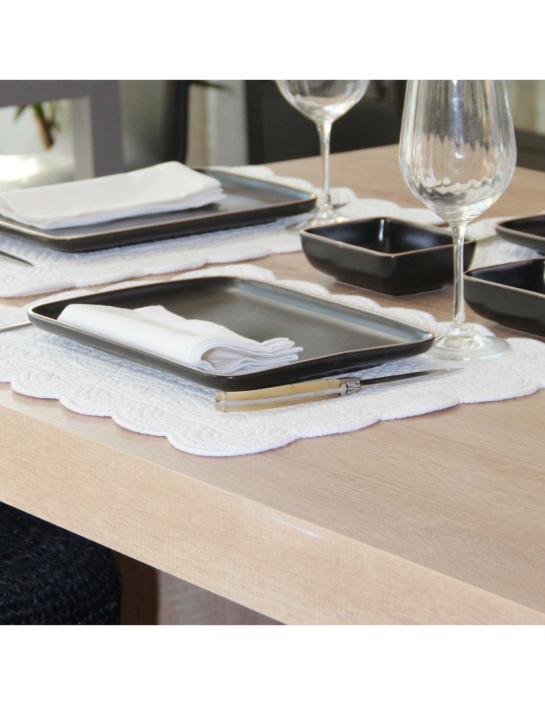 SET DE TABLE ROSACE BLANC